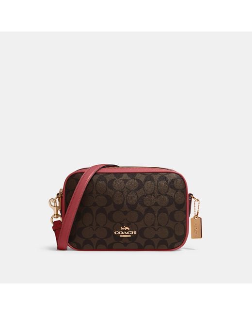 COACH Red Jes Crossbody Bag In Signature Canvas