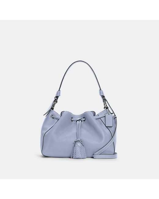 COACH Blue Everly Drawstring Shoulder Bag