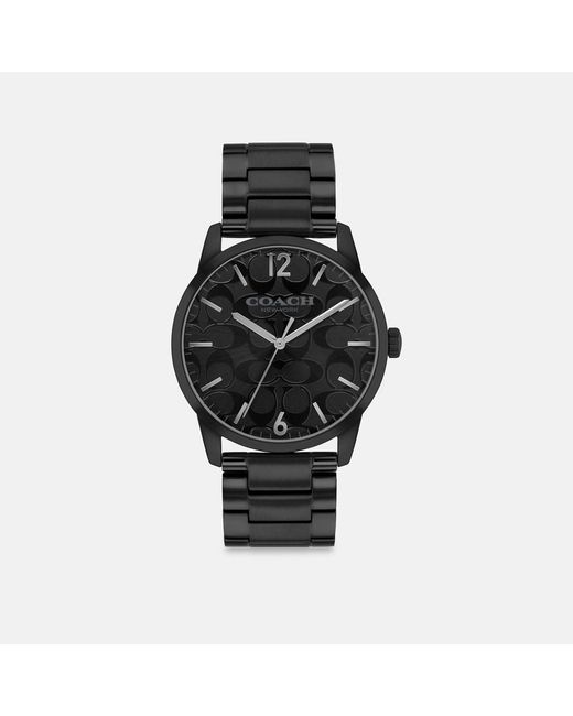 COACH Black Keane Watch, 39Mm for men