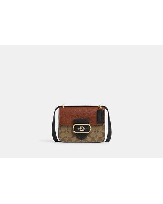 COACH Black Morgan Square Crossbody In Colorblock Signature Canvas