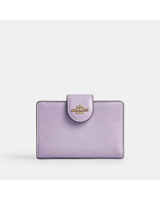 COACH Purple Medium Corner Zip Wallet