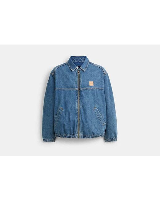 COACH Blue Denim Zip Jacket for men