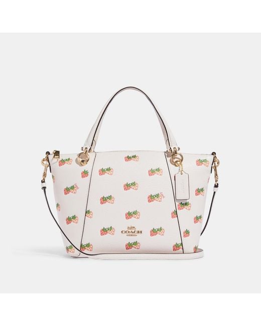 Coach White/Pink Floral Print Leather Chelsea Shoulder Bag Coach | TLC