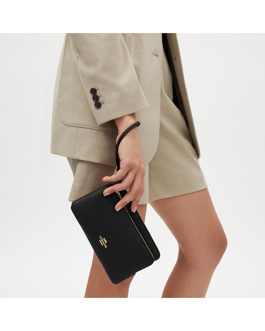 COACH Black Double Zip Wallet
