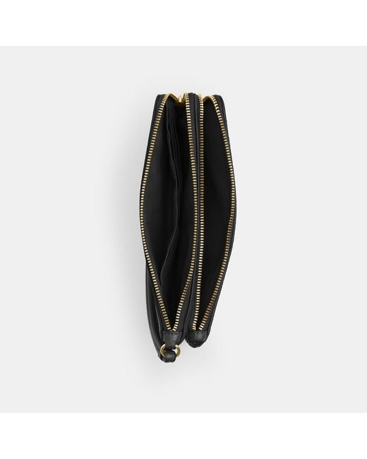 COACH Black Double Zip Wallet