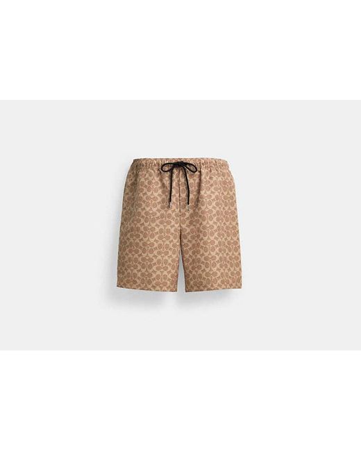 COACH Black Signature Swim Trunks for men