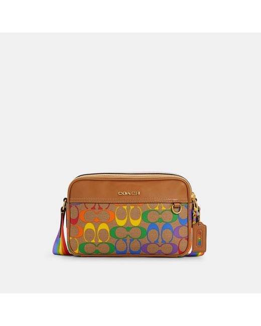 COACH Graham Crossbody Bag In Rainbow Signature Canvas for Men | Lyst