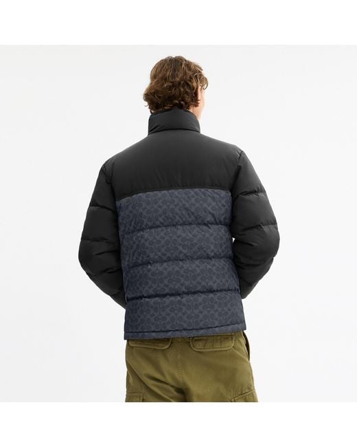 COACH Black Signature Down Jacket for men