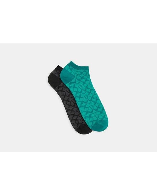 COACH Black Signature Ankle Socks for men