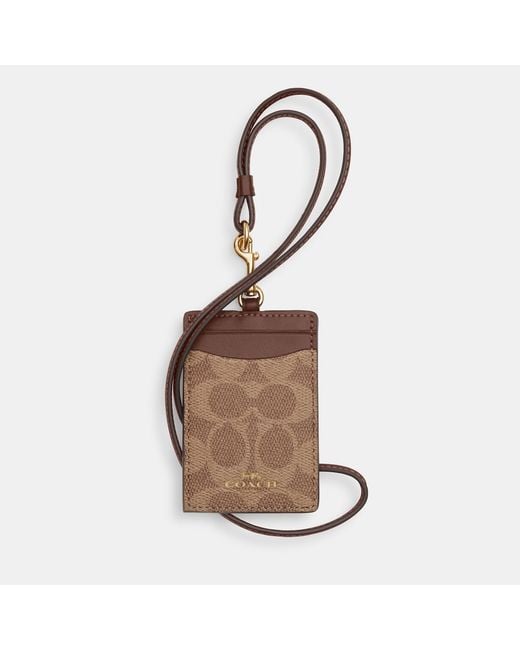 COACH Brown Id Lanyard