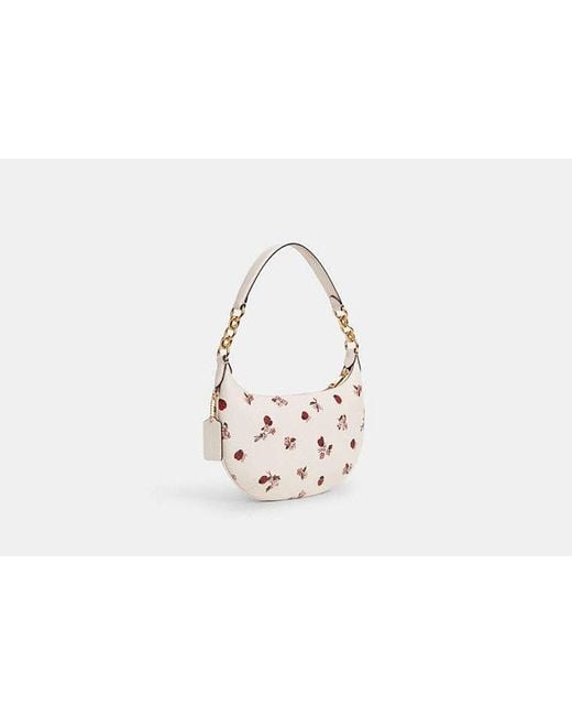 COACH Black Payton Hobo Bag With Ladybug Floral Print