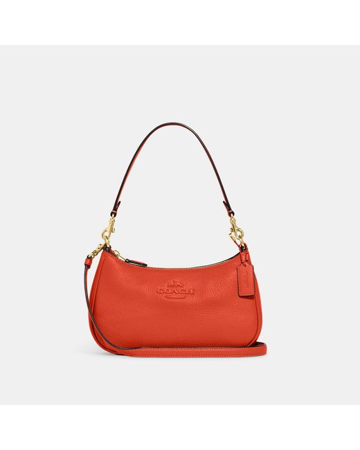 Coach Outlet Leather Teri Shoulder Bag in Orange (Red) Lyst