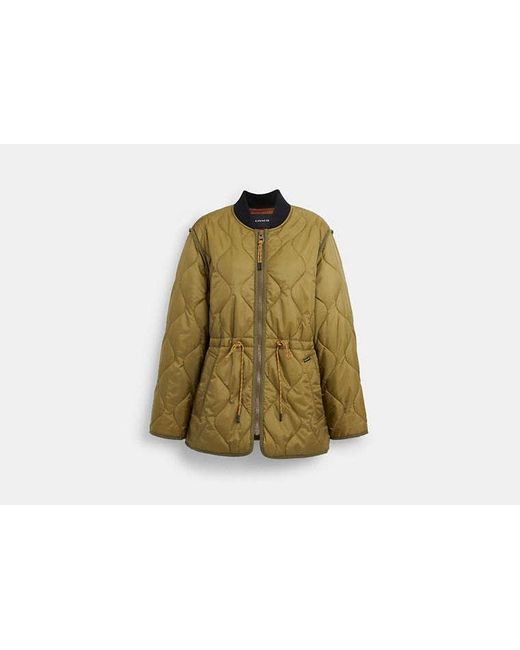 COACH Green Quilted Jacket