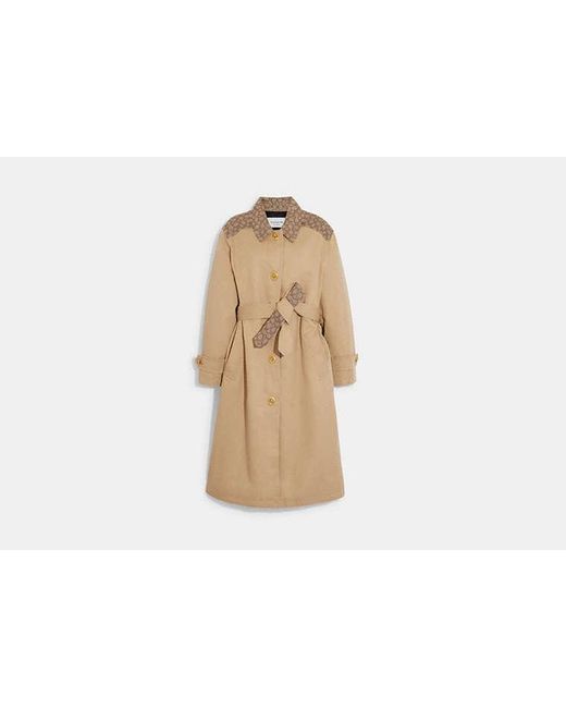 COACH Natural Signature Turnlock Trench