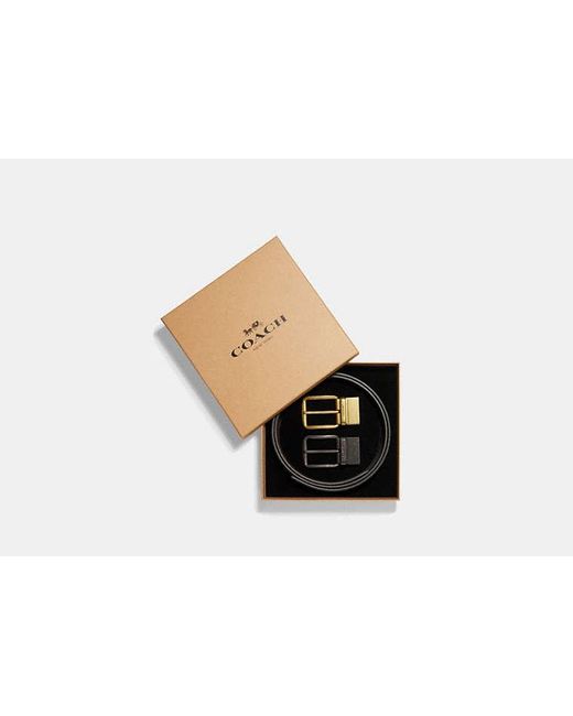 COACH Black Boxed Plaque And Harness Buckle Cut To Size Reversible Belt, 38 Mm for men