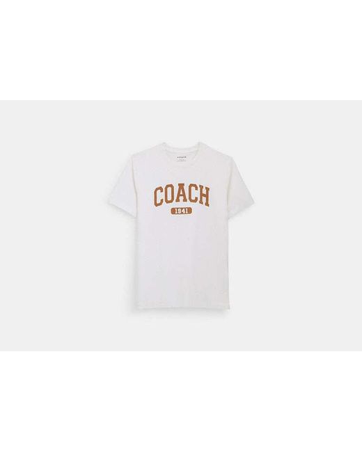 COACH White Varsity T Shirt for men