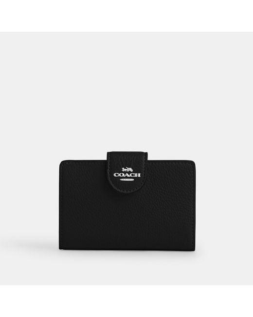 COACH Black Medium Corner Zip Wallet