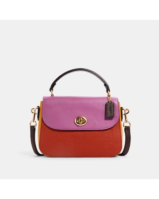 COACH Marlie Top Handle Bag Satchel In Colorblock in Red Lyst