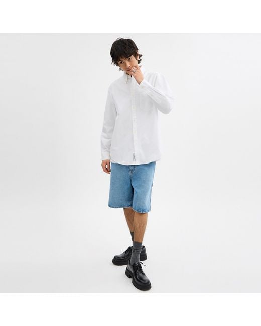 COACH White Long Sleeve Button Down Shirt for men