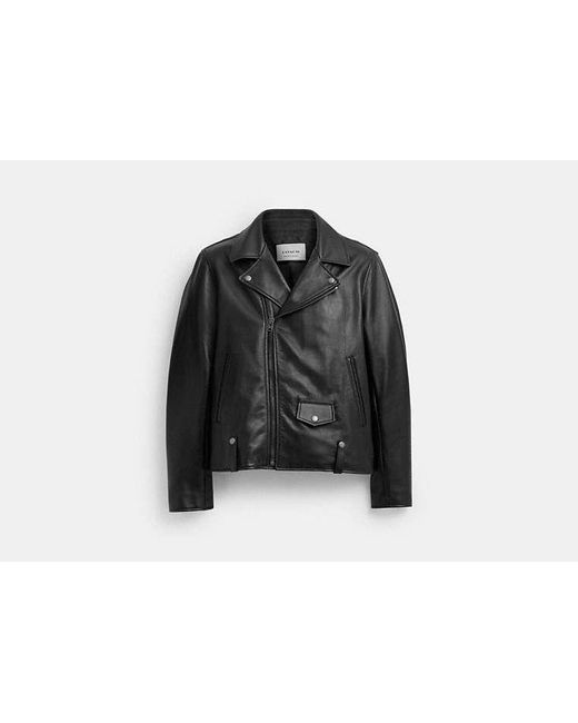 Coach leather moto jacket best sale