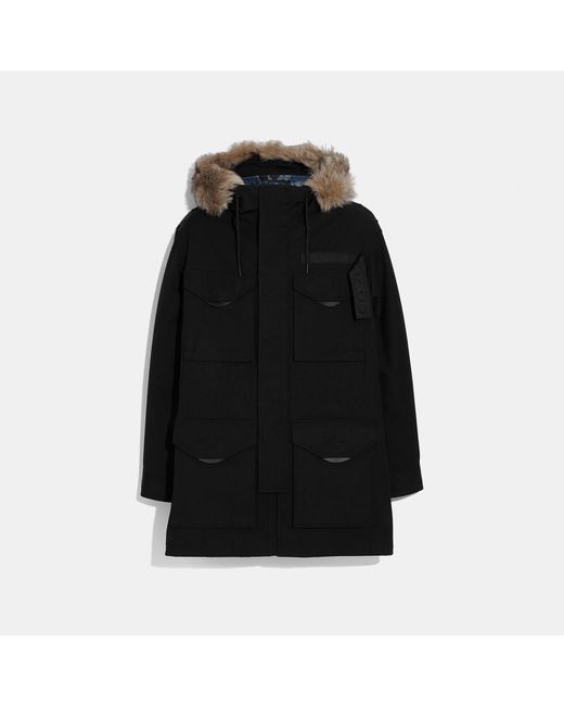 COACH Black 3-in-1 Parka With Shearling for men