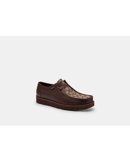 COACH Chukka Shoe With Signature Canvas in Brown for Men | Lyst