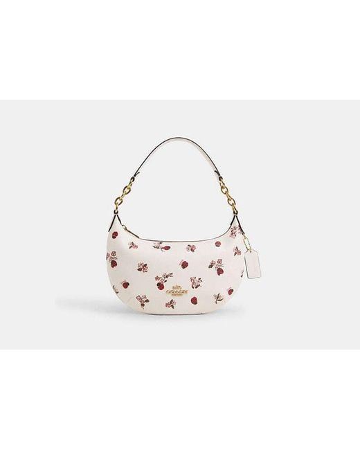 COACH Black Payton Hobo Bag With Ladybug Floral Print