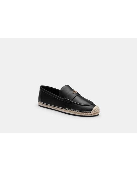 COACH Black Loafer Espadrille