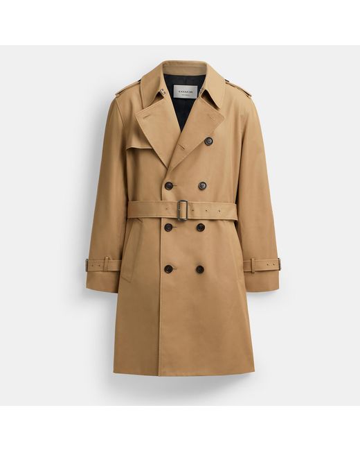 COACH Natural Cotton Polyester Trench Coat for men