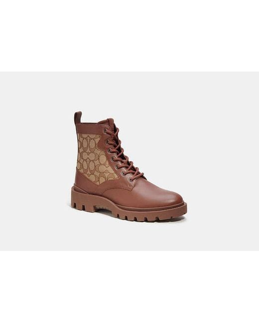 COACH Brown Citysole Boot With Signature Jacquard for men
