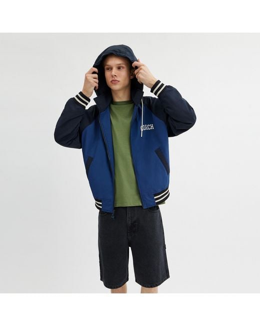 COACH Blue Stadium Jacket for men