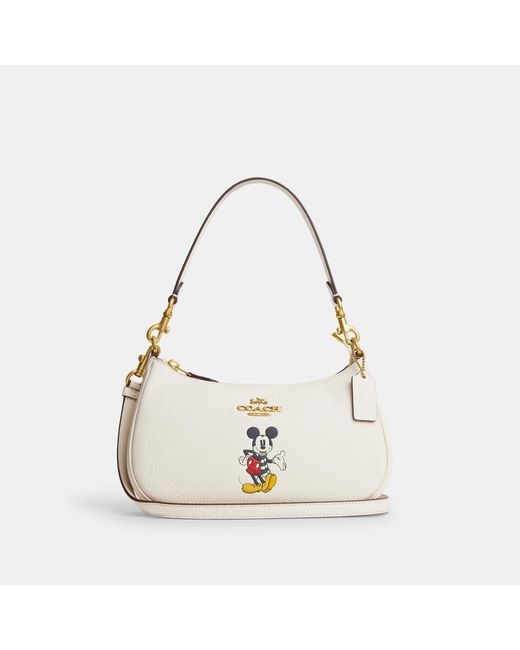 Coach Outlet Disney X Coach Teri Shoulder Bag With Mickey Mouse in Natural Lyst