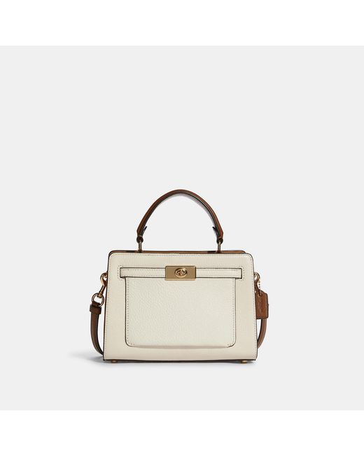 Coach Outlet Leather Mini Lane Top Handle In Colorblock Lyst