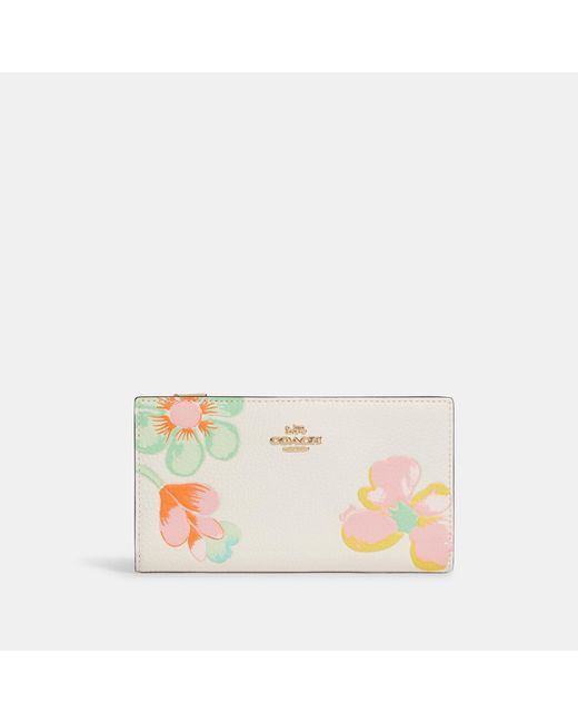 Coach Outlet Multicolor Slim Zip Wallet With Dreamy Land Floral Print