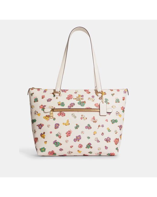 Coach Outlet Multicolor Gallery Tote With Spaced Floral Field Print