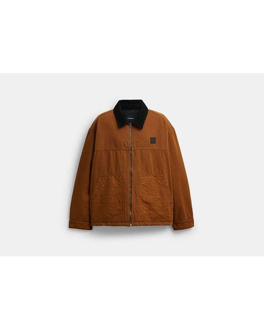 COACH Brown Work Jacket With Quilted Lining for men