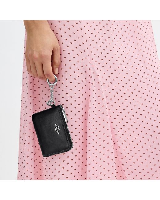 COACH Black Small Corner Zip Wallet