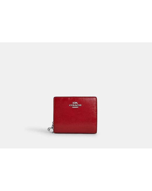 Cartera con botón automático COACH de color Red