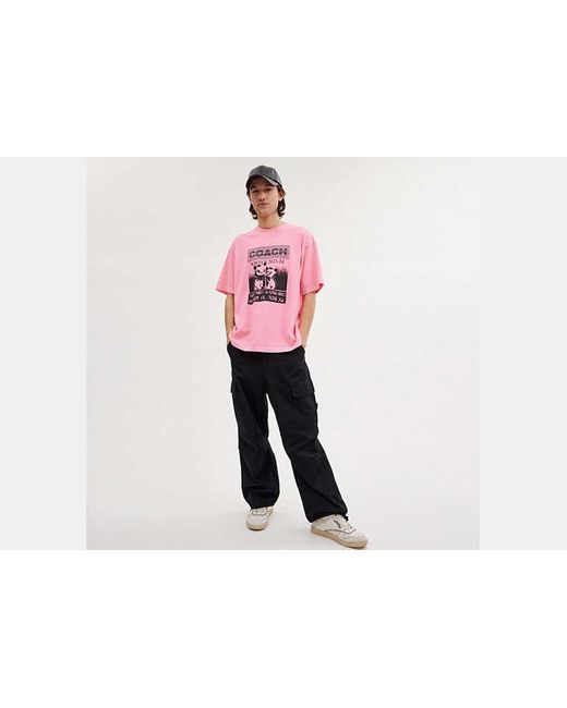 COACH Pink The Lil Nas X Drop Cats T-shirt for men