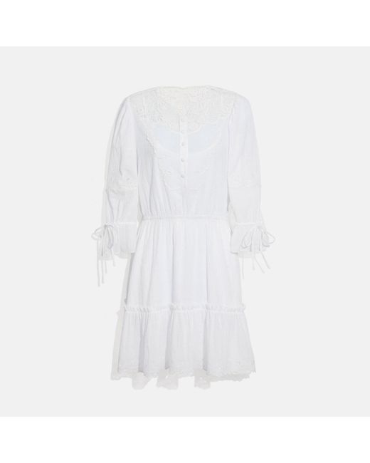 COACH White Mini Tiered Dress