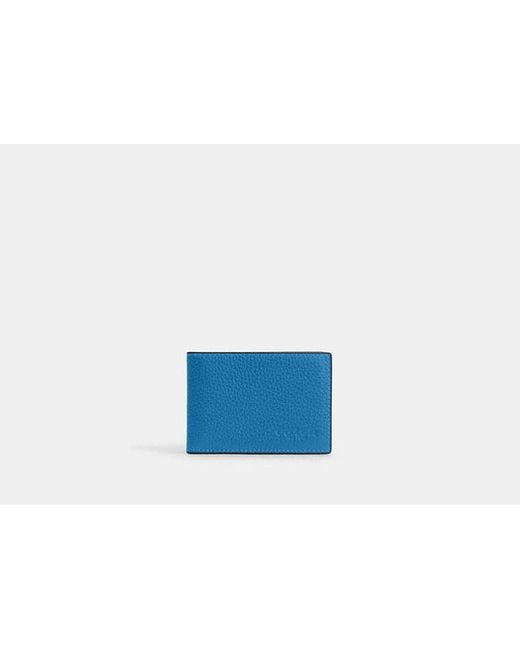 COACH Blue Compact Billfold Wallet for men