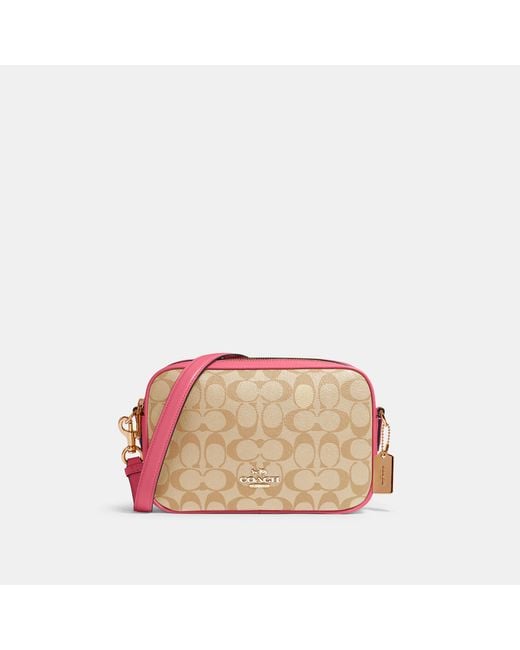 COACH Pink Jes Crossbody Bag In Signature Canvas