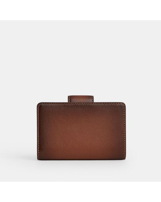 COACH Brown Medium Corner Zip Wallet