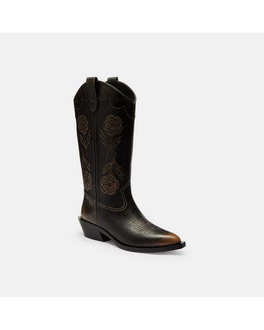 COACH Black Aria Cowboy Boot
