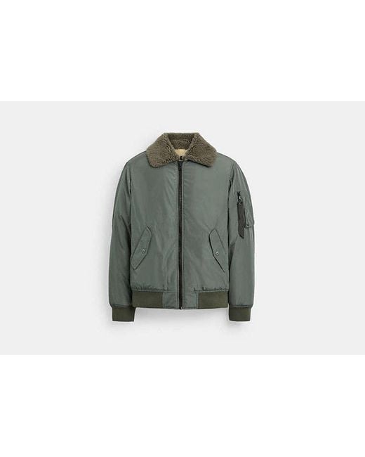 COACH Sherpa Ma 1 Jacket in Green for Men | Lyst