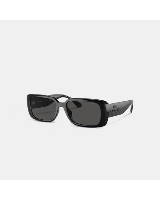 COACH Black Narrow Rectangle Sunglasses