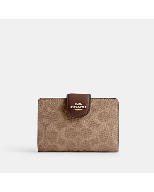 COACH Brown Medium Corner Zip Wallet