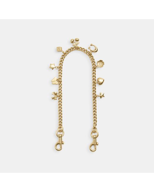 COACH Charm Chain Strap in Metallic | Lyst