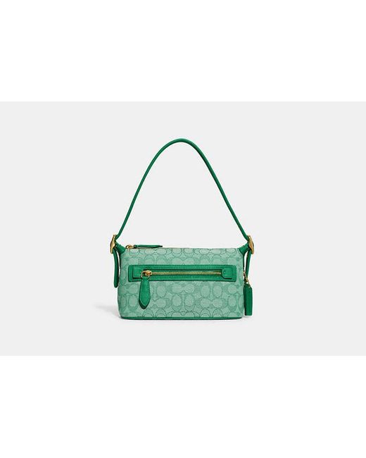 COACH Green Demi Bag In Signature Jacquard