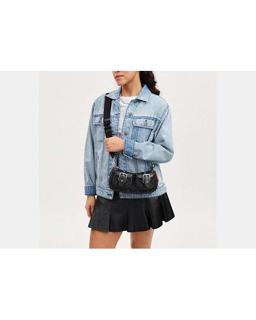 バッグ Coach Ashton Baguette Bag Denim Leather Coach Ashton Baguette In Signature Denim | Brixton Baker